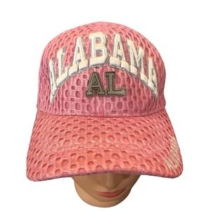 ALABAMA AL Baseball Cap Hat Pink Adjustable Strapback Mesh Structured 6-Panel